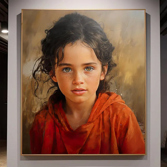 Custom Oil Painting from Photo on Canvas, Original Handmade Portrait Painting with Frame, Wall Decorations Personalized Gift Memory Gifts